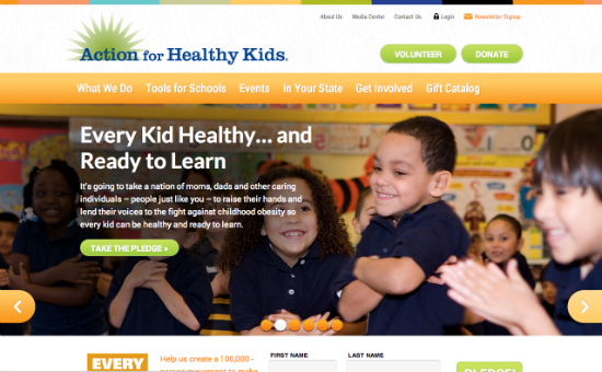 Action for Healthy Kids homepage