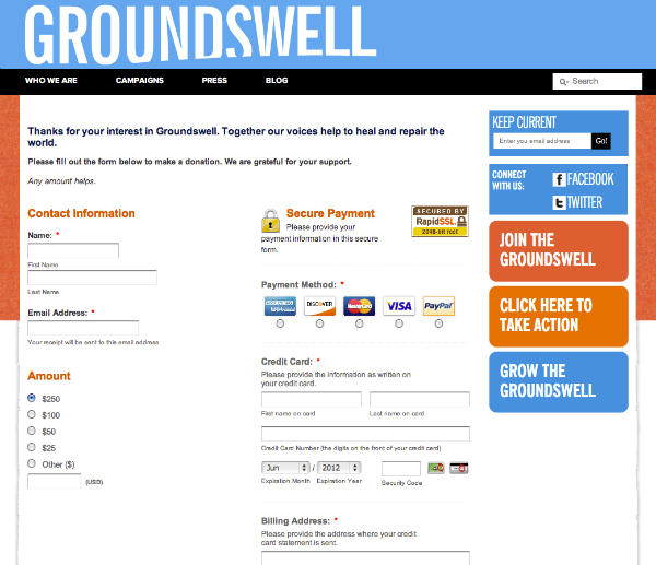 Groundswell donate
