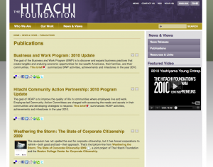 Hitachi Foundation Screenshot