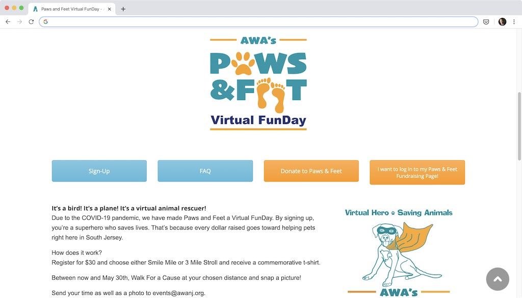 AWA NJ Virtual FunDay Call-to-Action