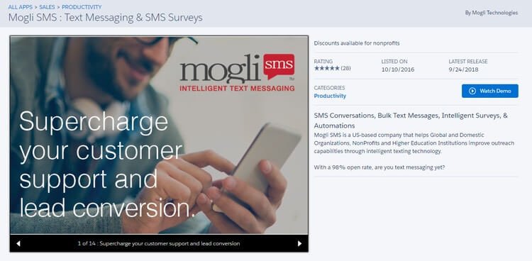 Mogli SMS is one of the best Salesforce apps for nonprofits because it simplifies conducting complex mobile outreach projects.