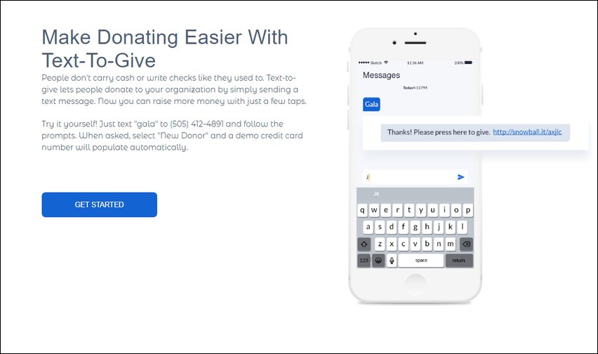 Snowball's text-to-give nonprofit software is a leading choice for growing organizations.