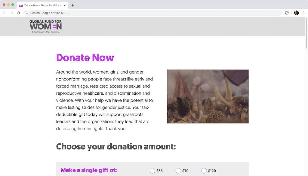 Global Fund for Women Fundamental Donate
