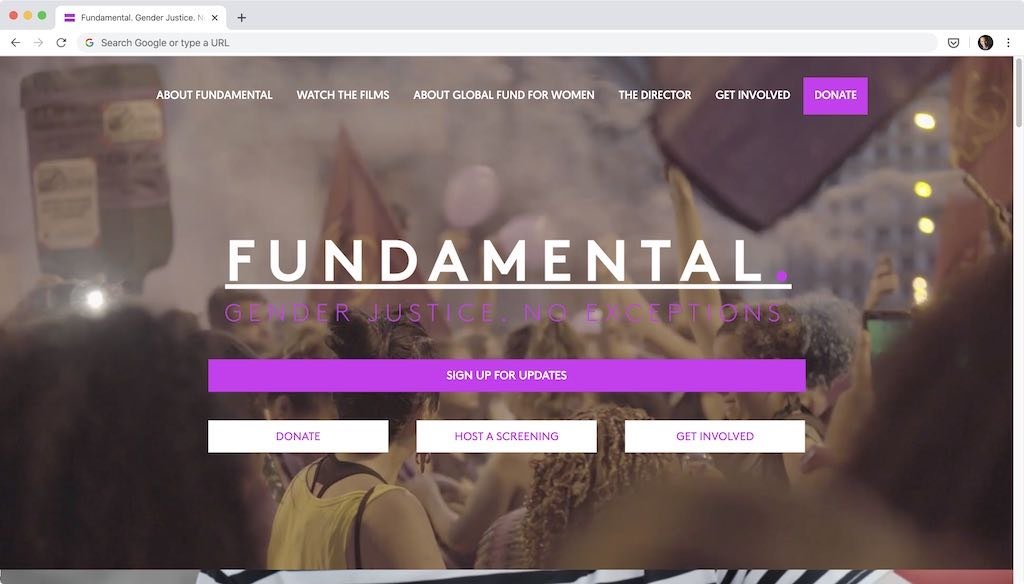 Global Fund for Women Fundamental Landing Page