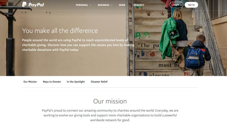 PayPal's nonprofit-specific online donation tools make it a reliable choice.