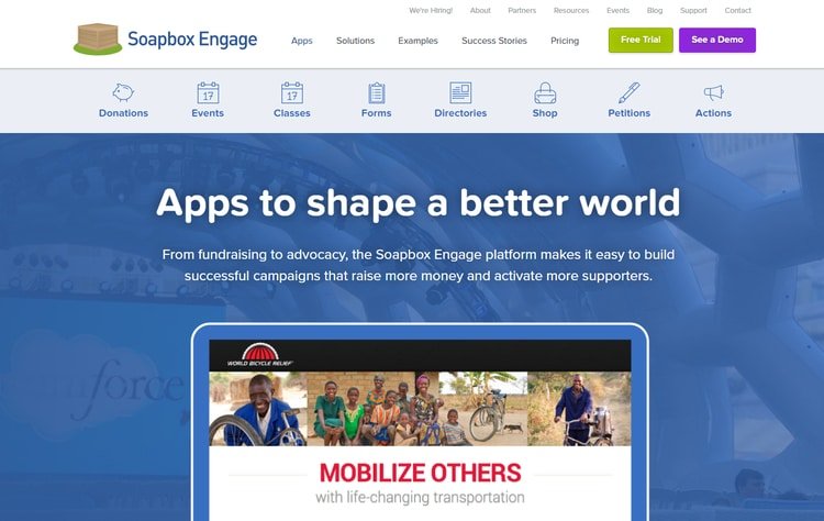 Explore the whole suite of online donation software from Soapbox Engage.