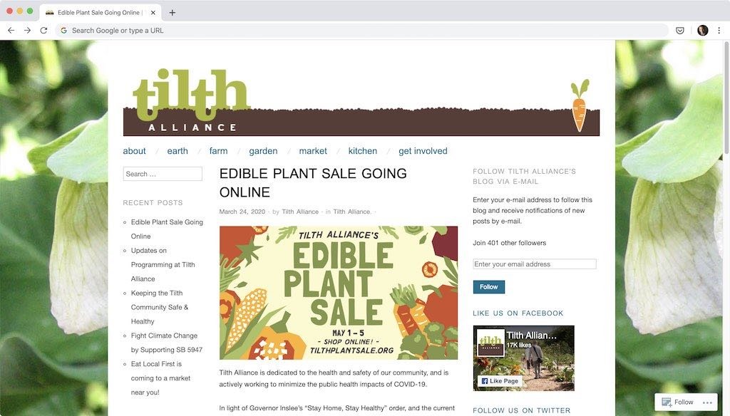 Tilth Alliance Edible Plant Sale Website