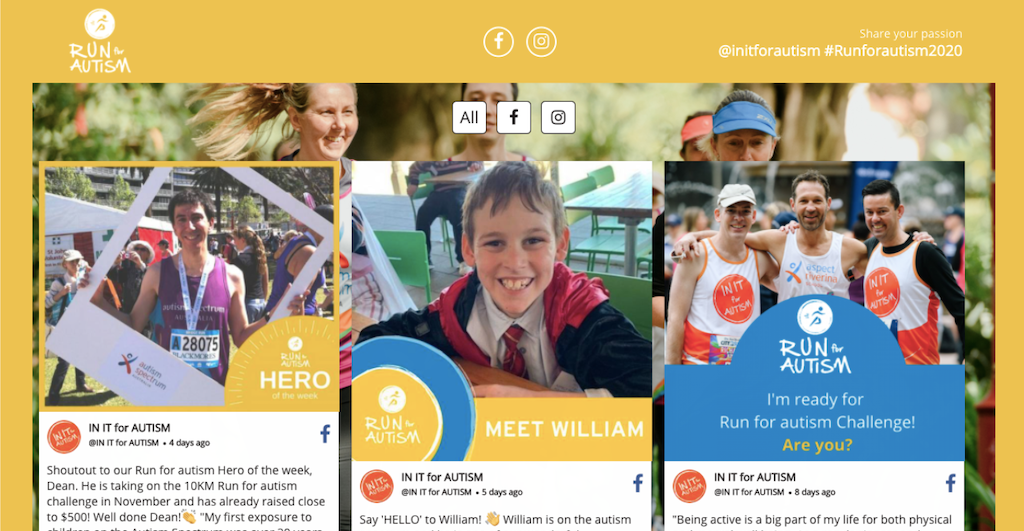 Run for Autism Social Wall