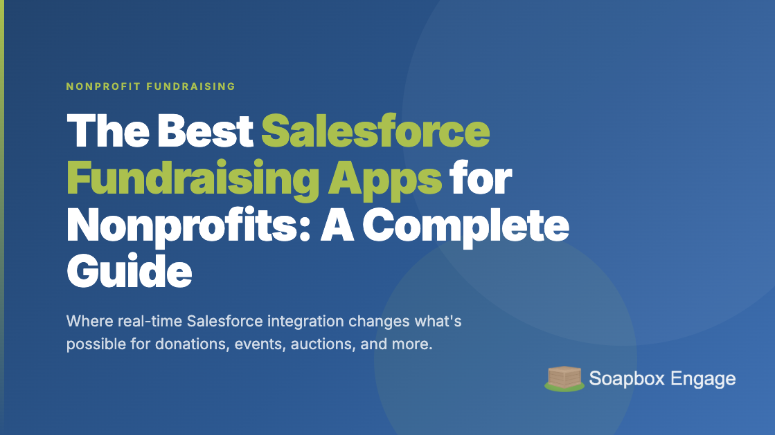 A nonprofit fundraising team reviewing donation, event, and auction data inside Salesforce