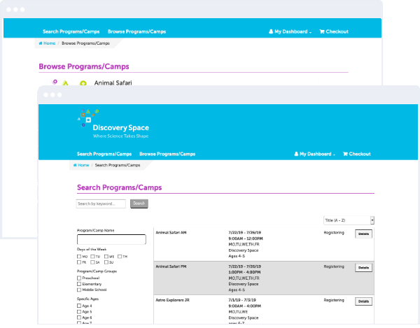 Unlimited classes for online class registration for Salesforce or Microsoft Dynamics